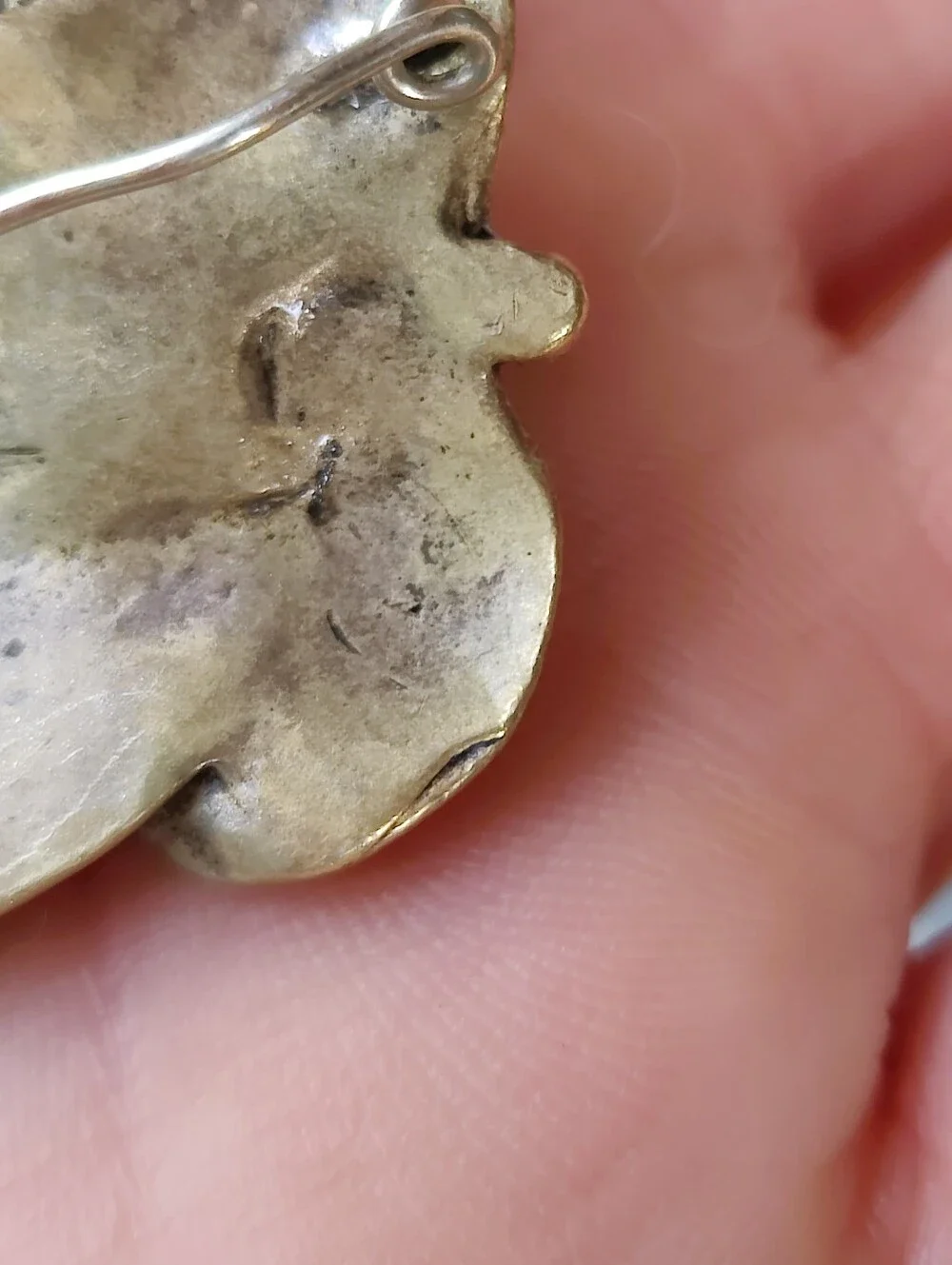 Vintage Sterling Artisan Gemstone Brooch